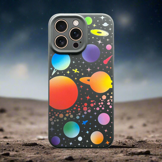 Space themed iPhone 16 pro max silicone case