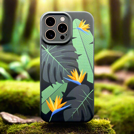 Monstera Tropical Plant Silicone Case for iPhone 16 Pro Max